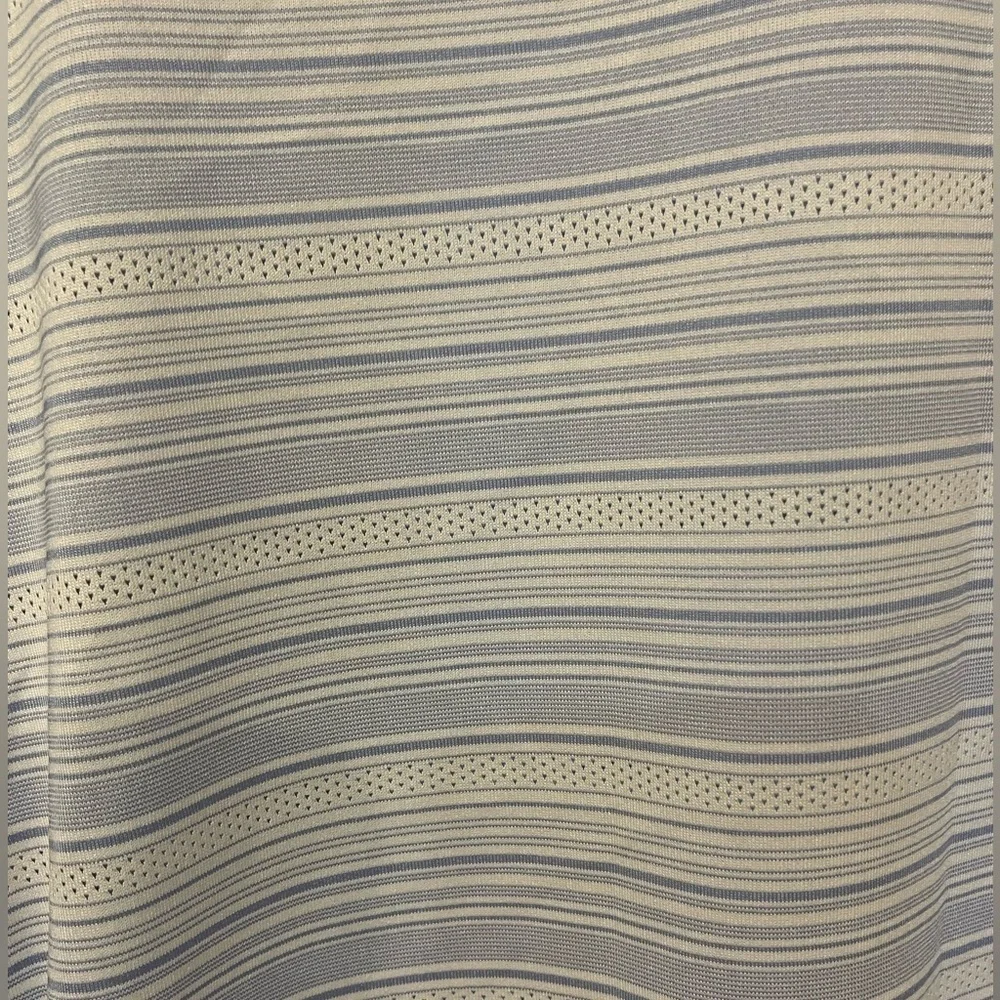 ⛳️🤍ADIDAS Men's Polo Golf Shirt with Light Blue Stripes size 2XL. Like new!